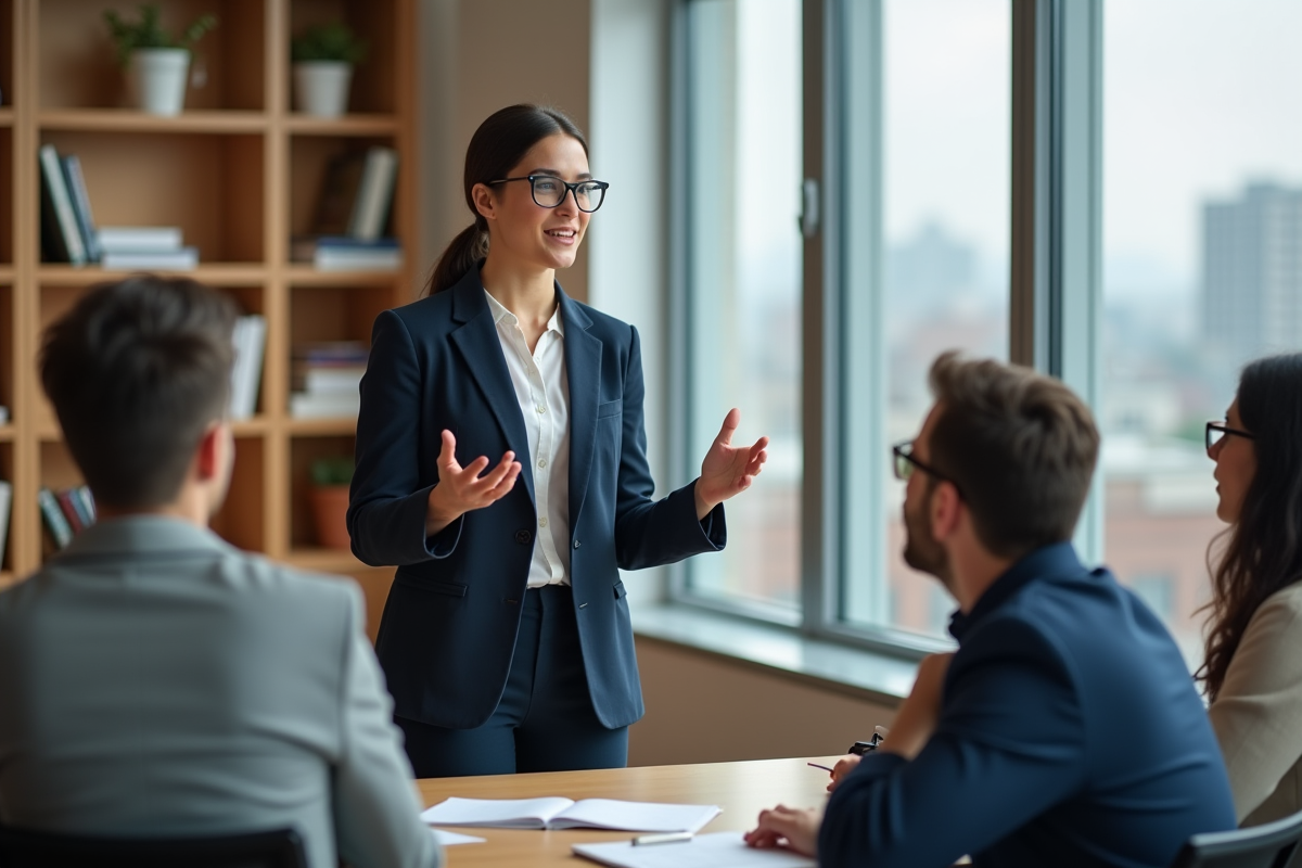 Jeune femme animant un atelier d
