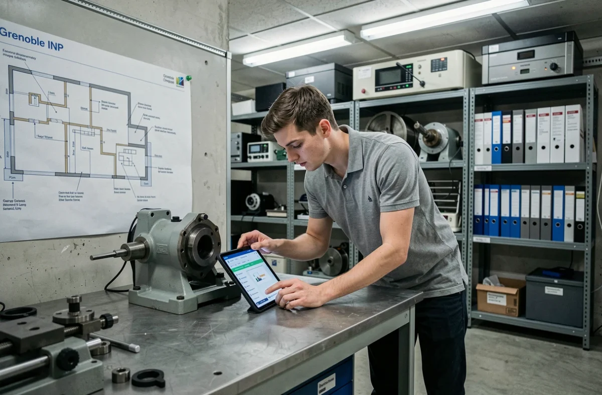 Étudiant en génie industriel parcours management à Grenoble INP travaillant sur un projet technique